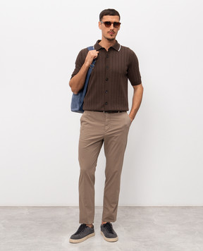 Peserico Brown pants with logo patch R54725T2300800