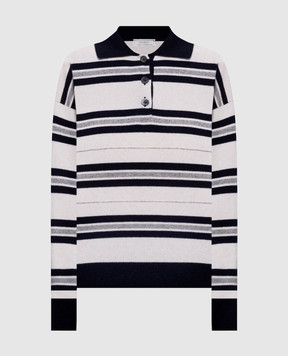 Peserico Ivory striped wool, silk and cashmere jumper A99869F12D9283