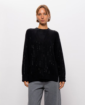 Twinset Black cardigan with wool 262TT3153