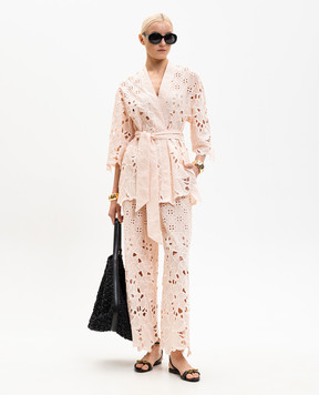 Ermanno Scervino Life Pink openwork pants with embroidery D484P603QYD