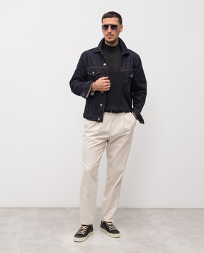 Brunello Cucinelli Gray T-shirt with silk MNB805404