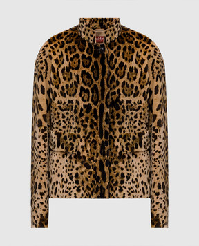 Max Mara Brown velvet jacket in leopard print MSTEDRO