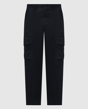 Stone Island Blue cargo pants with patch L2S153100021S0F01