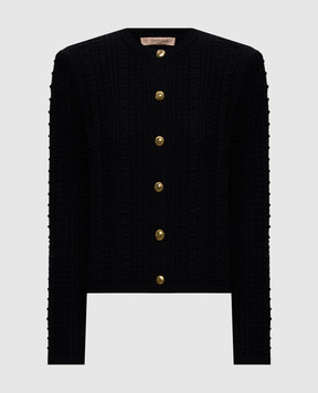 Twinset Black cardigan with textured pattern 262TP3101