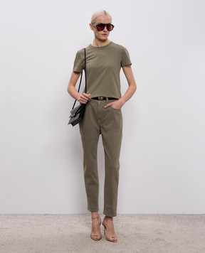 Tom Ford Khaki T-shirt with monogram TSJ629JEX190