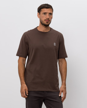 Brunello Cucinelli Brown T-shirt with emblem M0B138440