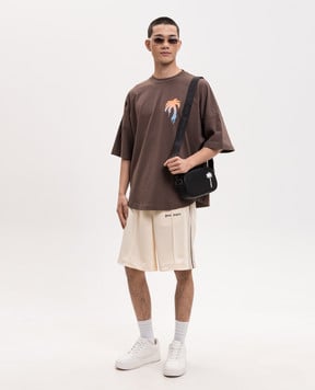 Palm Angels Brown T-shirt I Love PA PMAA10BS26JER003