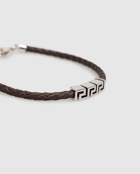 Versace Brown leather Greca bracelet 10227921A00637