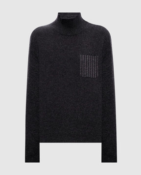 Peserico Gray wool, silk and cashmere sweater A99205F12A9283