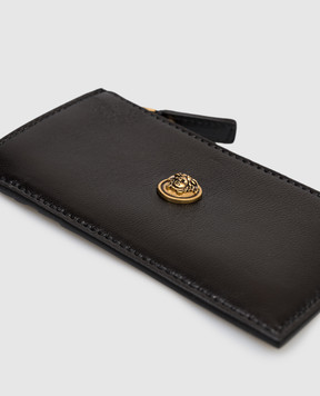 Versace Black leather cardholder with textured emblem 10241911A17449