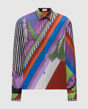 Versace Silk shirt with branded print 10245201A18681
