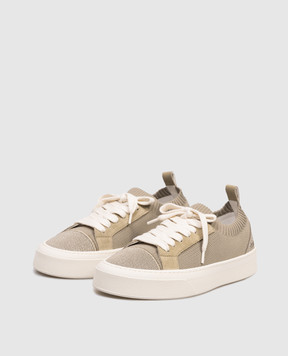 Peserico Khaki sneakers with lurex A39727C0CC774
