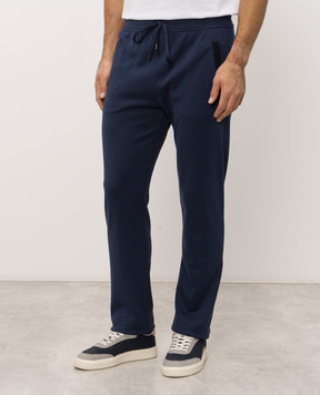 Castangia dal 1850 Blue sweatpants with silk DTU22