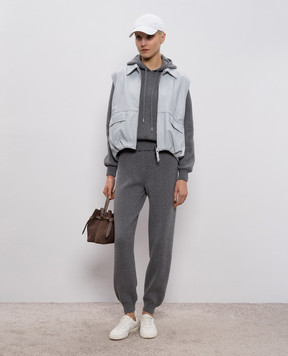 Babe Pay Pls Gray cashmere tracksuit MD9891312341R
