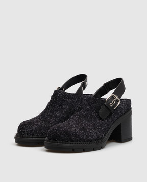 AGL Black suede clogs FRANKY FRANKYMULE