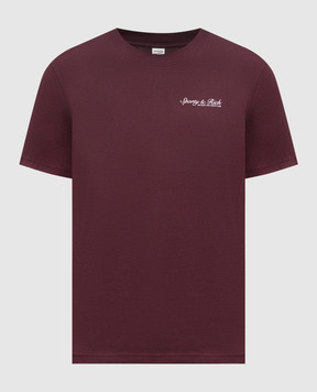 Sporty & Rich Burgundy t-shirt with logo print TO11975325RE02