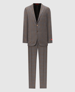 ISAIA Gray wool check suit 521ASI10121155