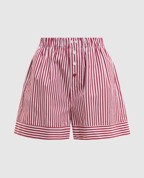 Solotre Burgundy striped shorts M1AB0061