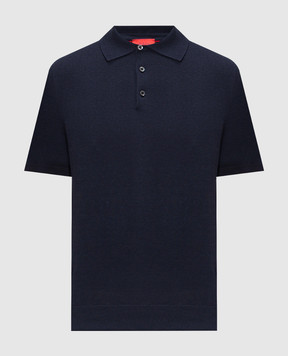 ISAIA Blue linen and silk polo shirt MG8361Y0508
