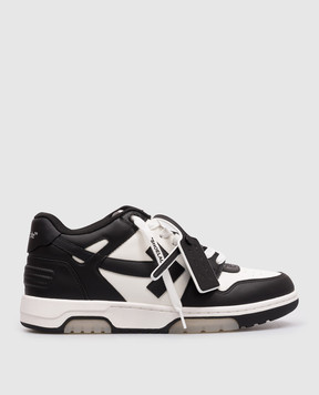 Off-White Out Of Office black leather sneakers OMIA189C99LEA007