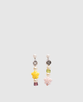Off-White White earrings with branded beads OWOD2A9S26MET001