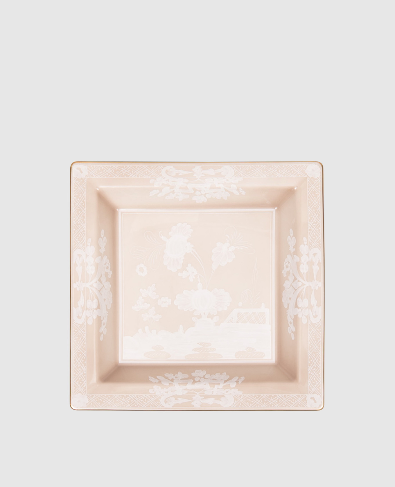 Beige porcelain tray for small items