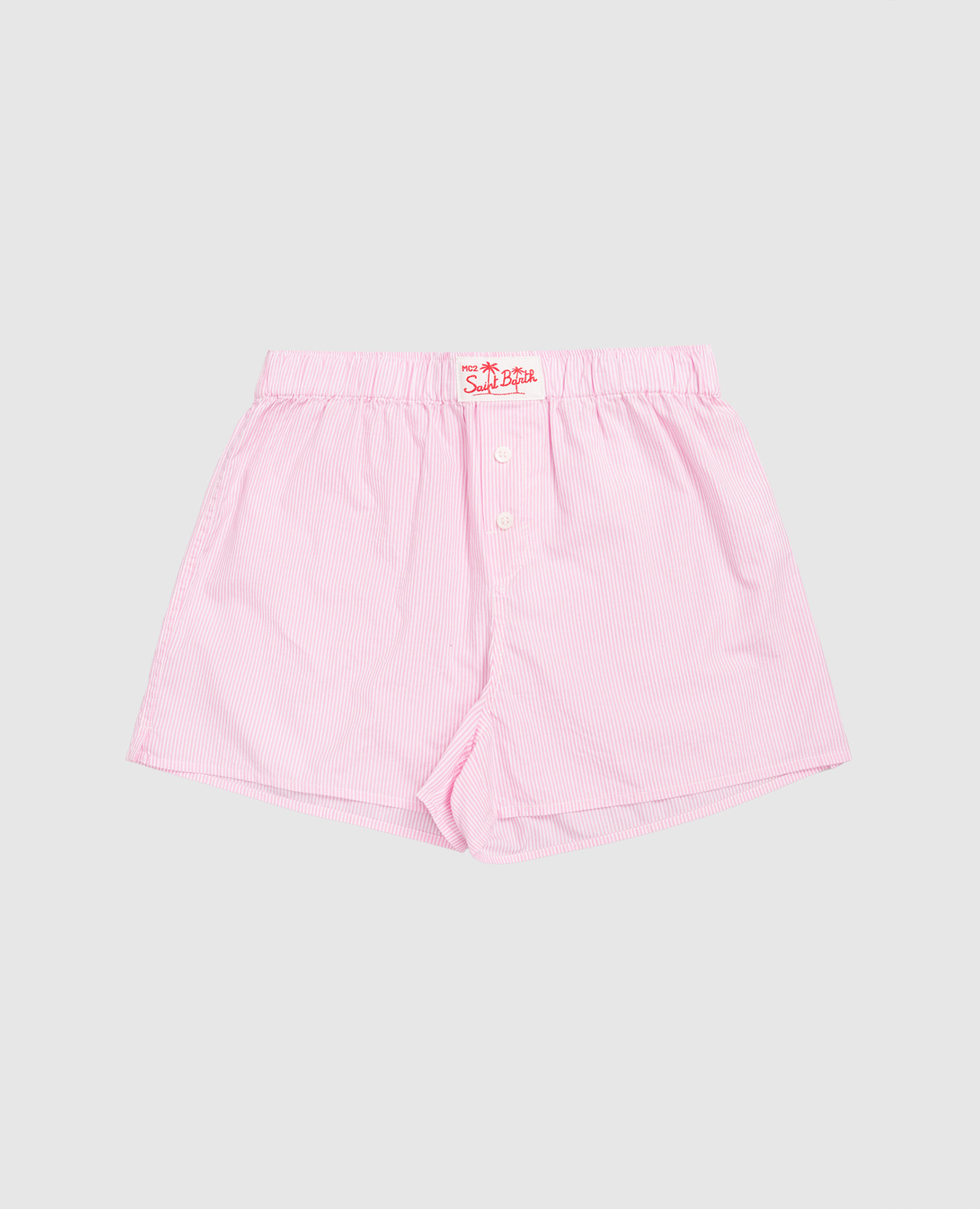 Kids' Pink Striped Boxy Shorts MC2 SAINT BARTH