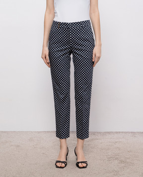 Peserico Blue pants with geometric print P0471808175