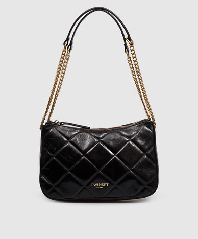 Liliane black glossy leather bag