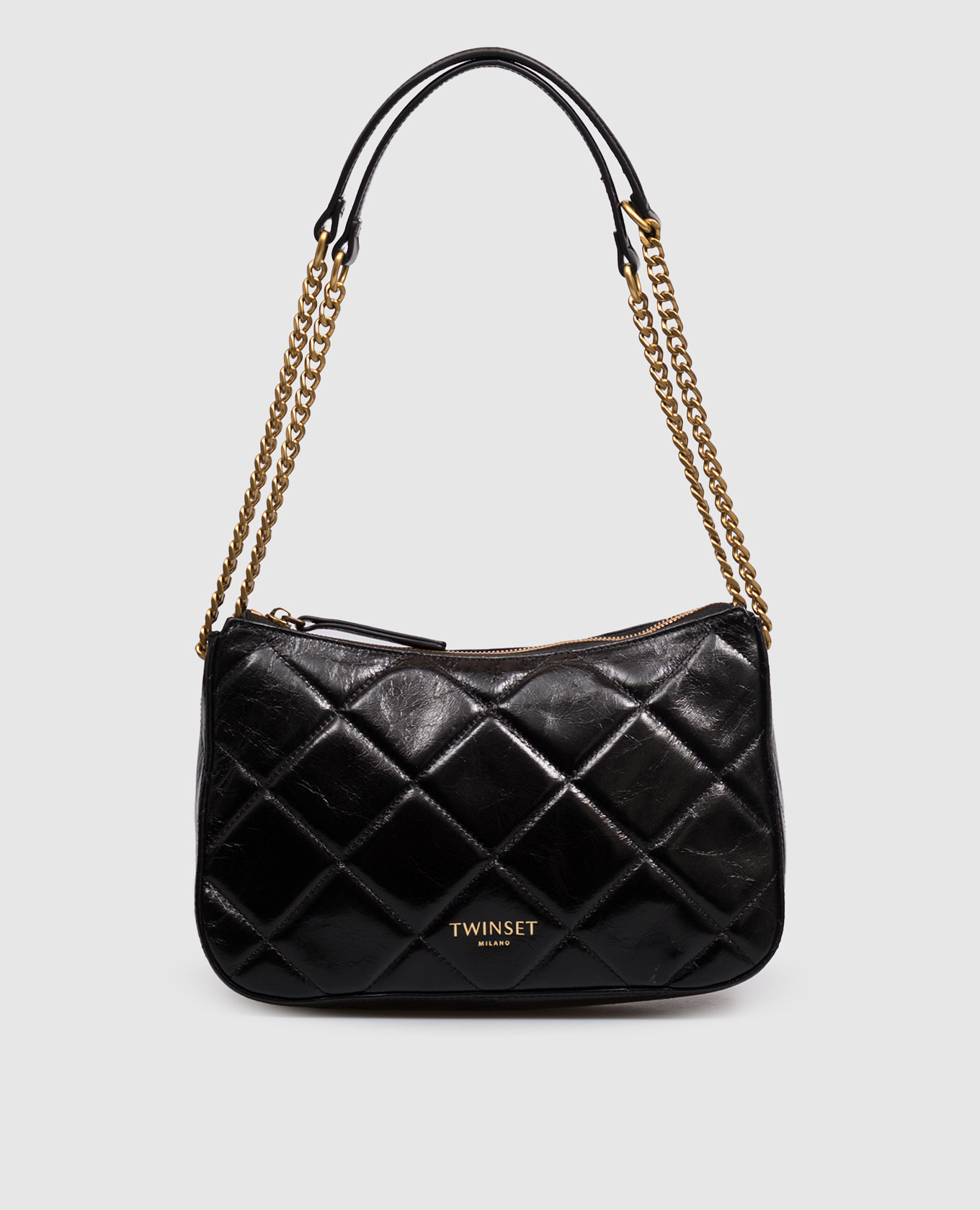 Liliane black glossy leather bag