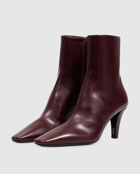 Saint Laurent Burgundy leather ankle boots JILL 806671AAEHW