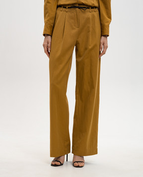 Twinset Brown linen pants 261TP2203