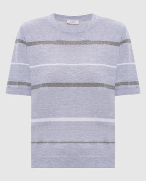 Peserico Gray striped top A99091F149173M