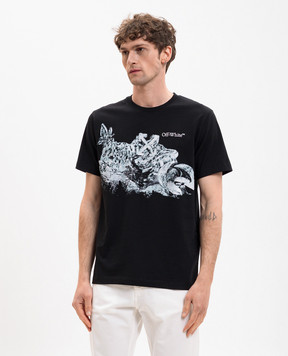 Off-White Black T-shirt with Eagle Rock print 44MAA027S26J006