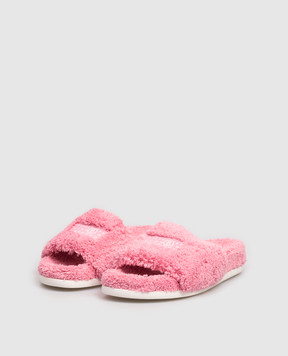 Maison Margiela MM6 Children's pink flip-flops with logo 823932835