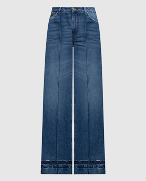 Dolce&Gabbana Blue flared jeans with logo patch FTDKQDG8PI1
