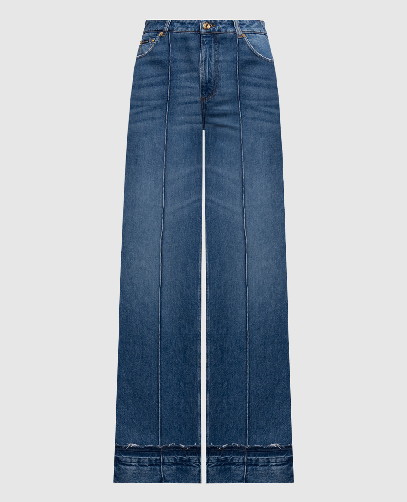 Blue flared jeans with logo patch Dolce&Gabbana