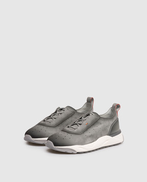 Santoni Gray nubuck sneakers MBIM22032BGRTFEH
