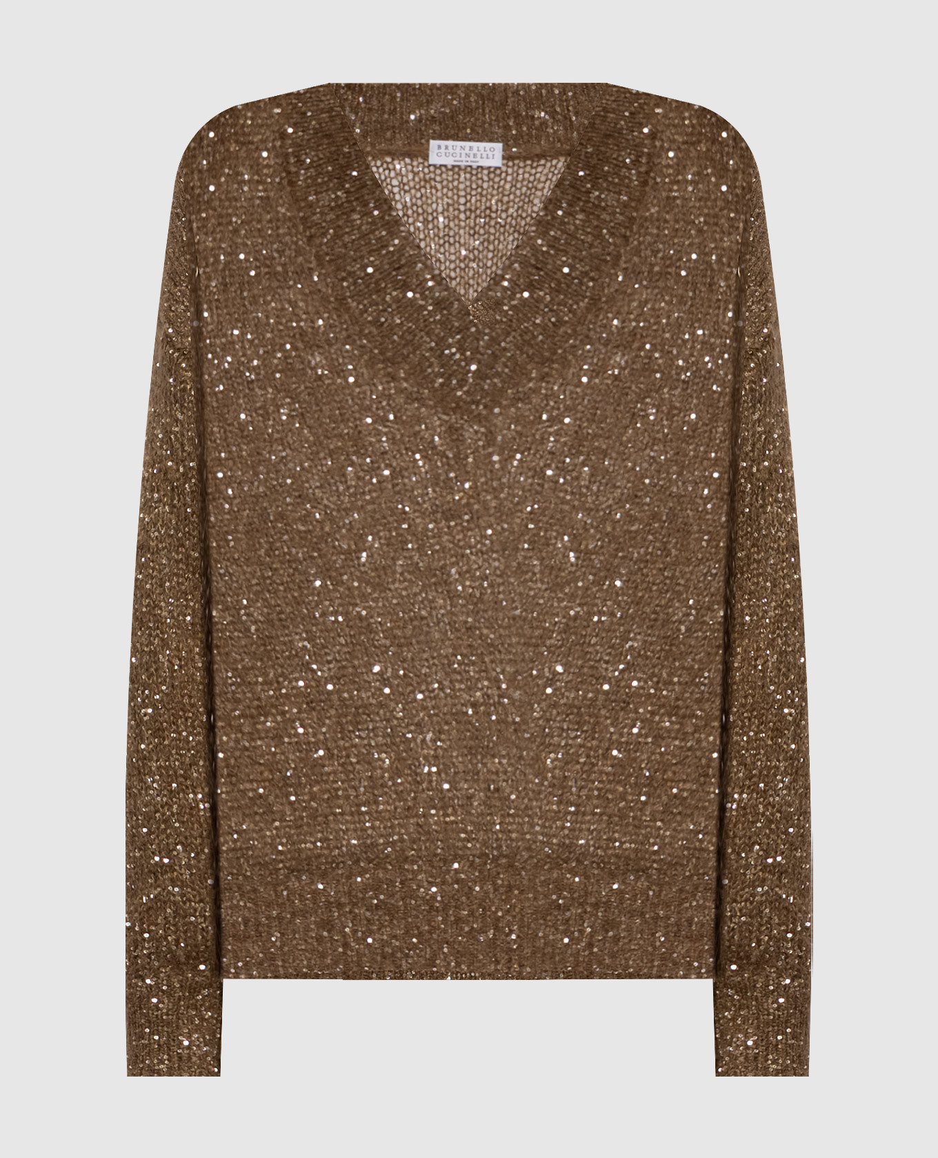 Brown sequined pullover
