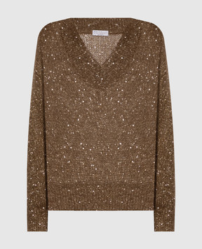 Brunello Cucinelli Brown sequined pullover MMS579702P