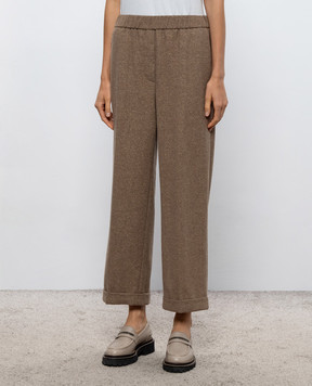 Peserico Brown pants with lurex P0403604314