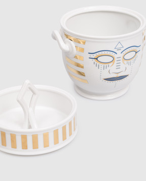 Geminiano Cozzi 1765 Pi-Atum Ethnics white porcelain ice cube tray in a gift box AEBMC807061PA