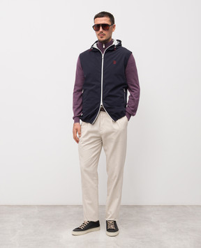 Brunello Cucinelli Blue vest with embroidered emblem MM49A7450G