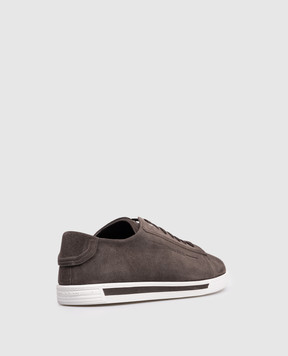 Stefano Ricci Brown suede sneakers with monogram logo UV33G5257SDP