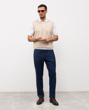 Stefano Ricci Polo with silk in a contrasting pattern K212035P31F26191