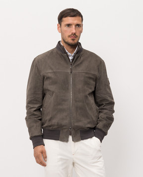 ISAIA Gray suede bomber jacket LW0221PLW67