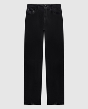 Solotre Brown leather pants M1AC0015