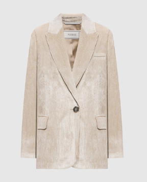 Peserico Beige corduroy jacket with monil chain A0170401597