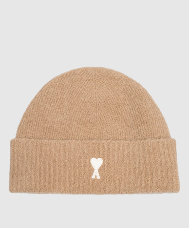 Beige Alpakawollmütze