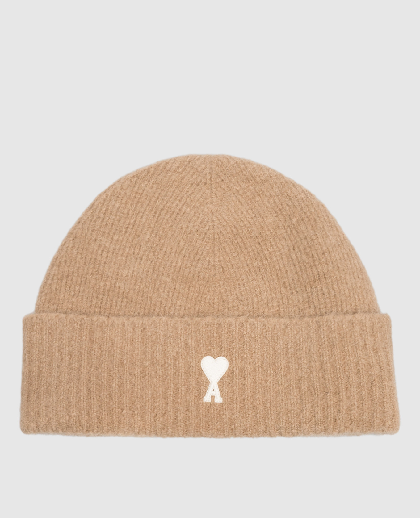 Beige alpaca wool hat